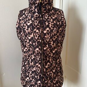 Talbots Leopard Print Women's Puffer Vest